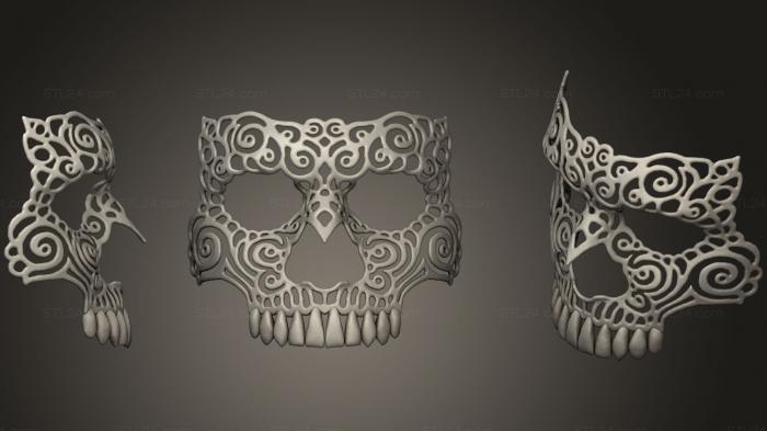 Маски (Венецианская маска с черепом, MS_0291) 3D модель для ЧПУ станка